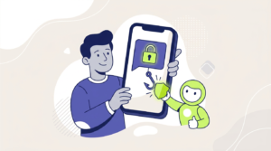 Phishing text message warning on a smartphone